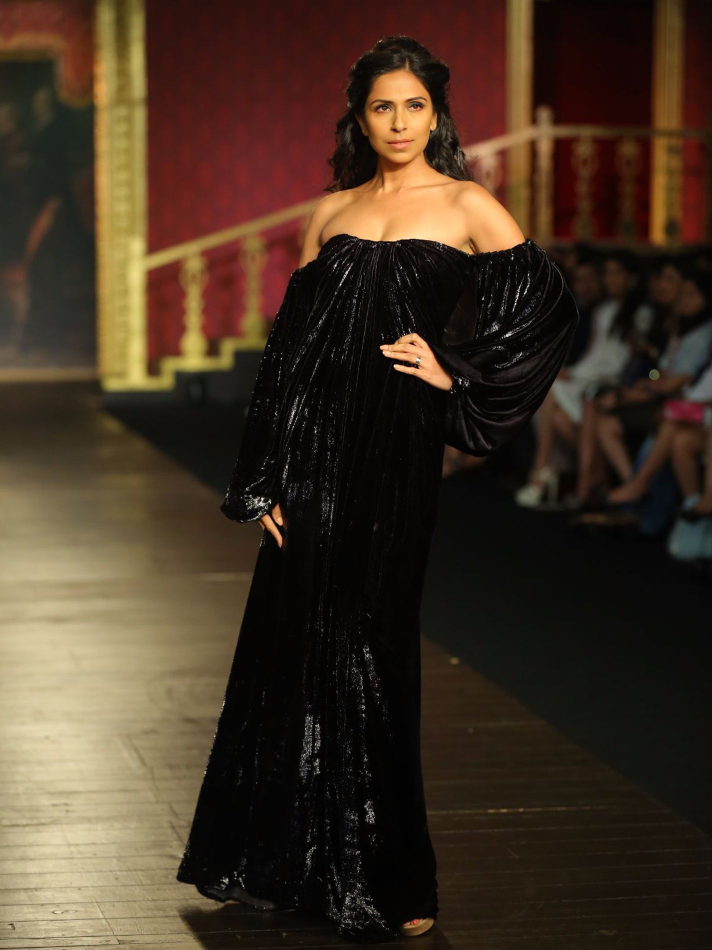 Monalisa Looks Straight Out Of The Vintage Era In A Classic Black Gown